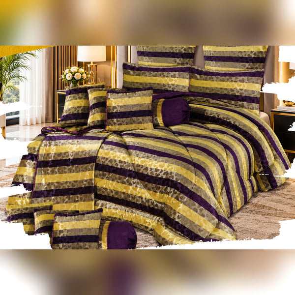Cobalt Peach Comforter Set - 8 Pcs