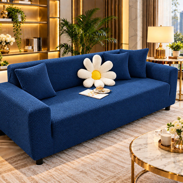 Cobalt Royal Blue Stretch Jersey Sofa Cover