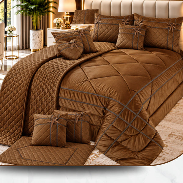 Cypress Orange Luxury Quilted Comforter Set