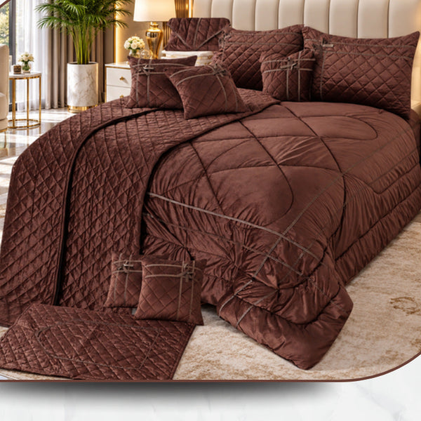 Dune Peach Luxury Quilted Comforter Set
