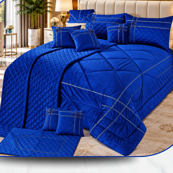 Ember Blue Luxury Quilted Comforter Set