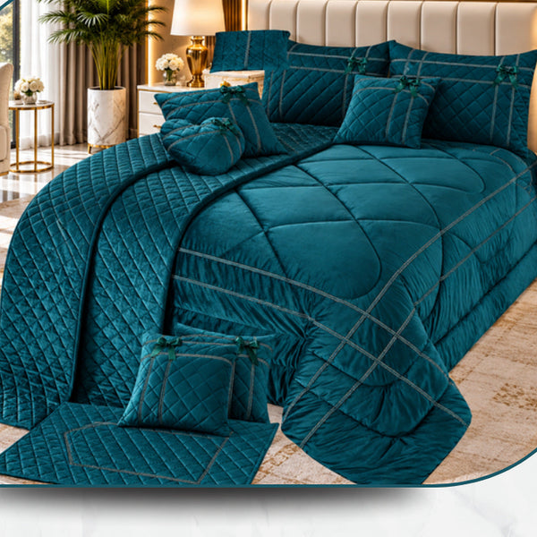 Harbor Teal Luxury Quilted Comforter Set