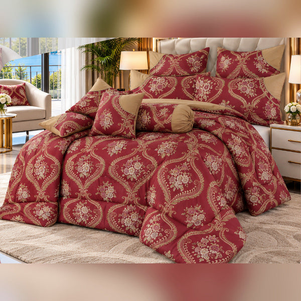 Juniper Red Comforter Set - 7 Pcs