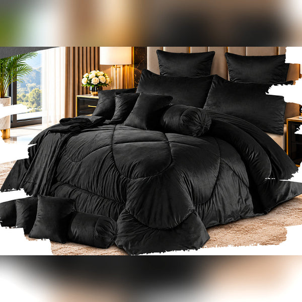 Lotus Peach Comforter Set - 8 Pcs