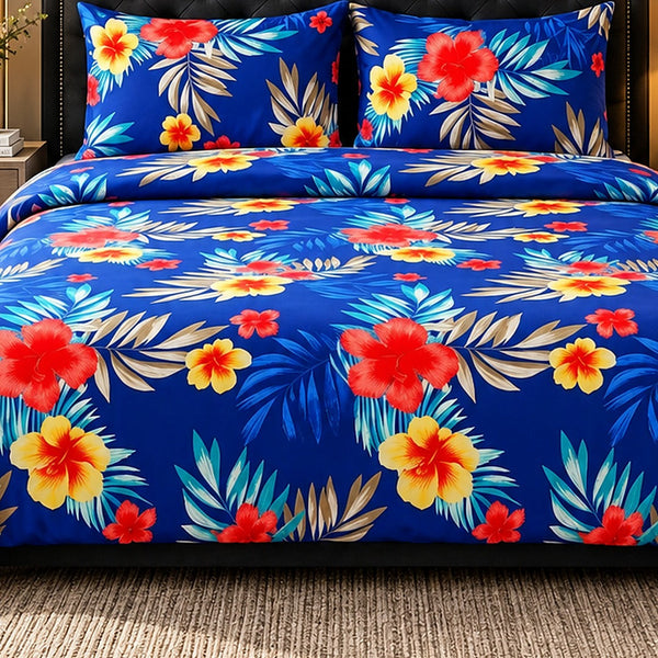 Hibiscus Bay Bedsheet Set - 3 Pcs