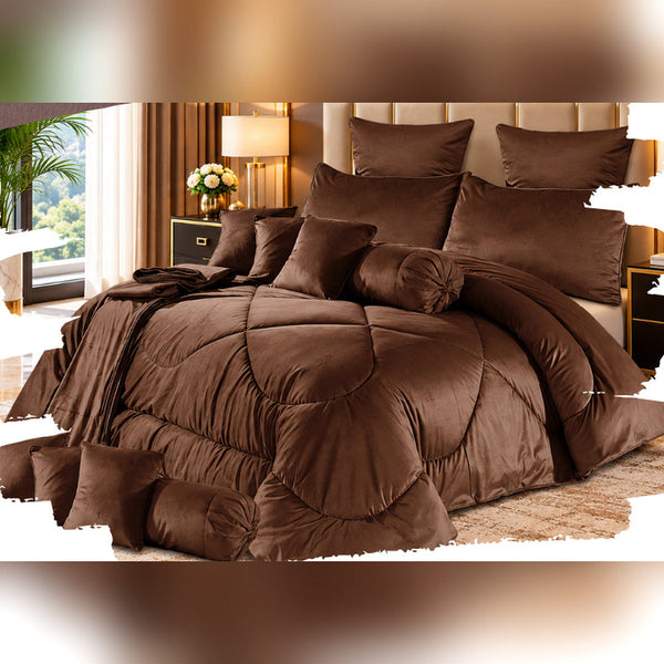 Sorrel Peach Comforter Set - 8 Pcs