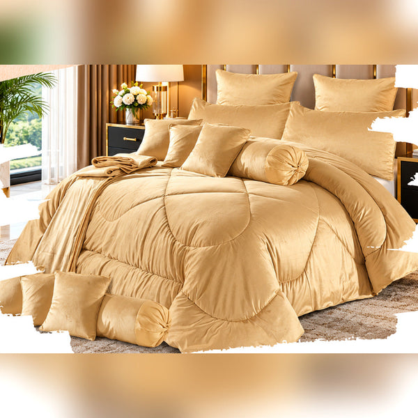 Tulip Orange Comforter Set - 8 Pcs
